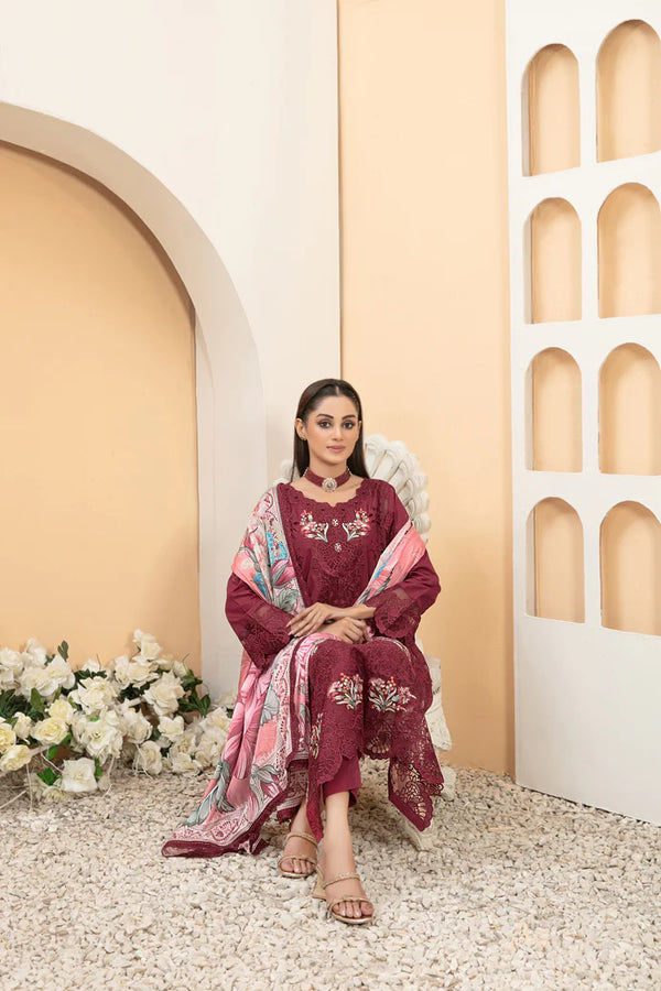 OLENA BY TAWAKKAL SEMI-STITCHED 3PC|D-3086