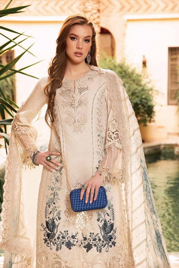 MARIA B LUXURY UN-STICHED 3 PC|14B