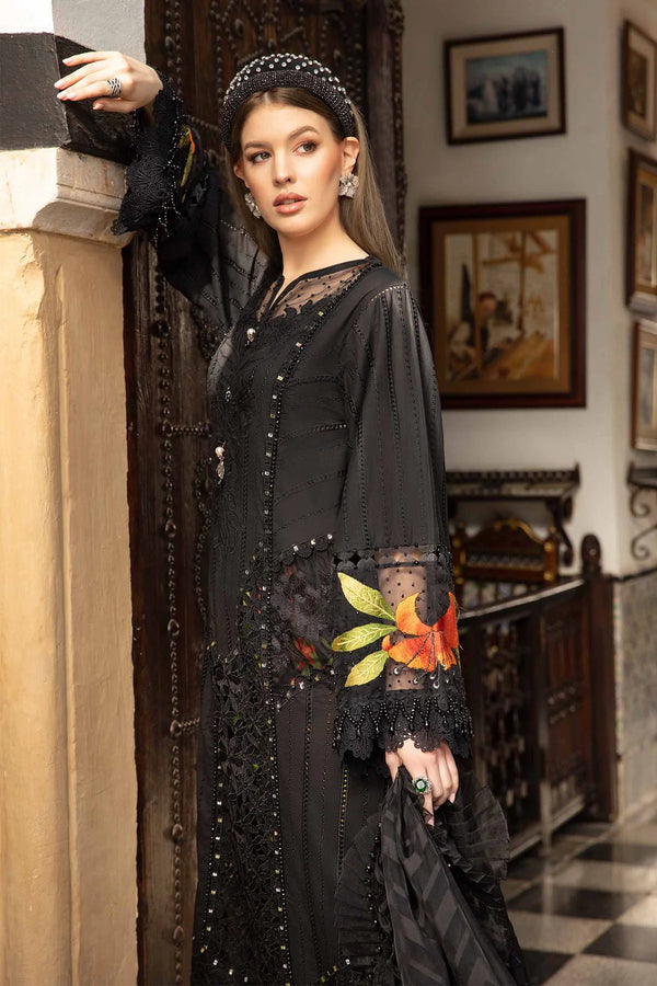 MARIA B LUXURY UN-STICHED 3 PC| 8B