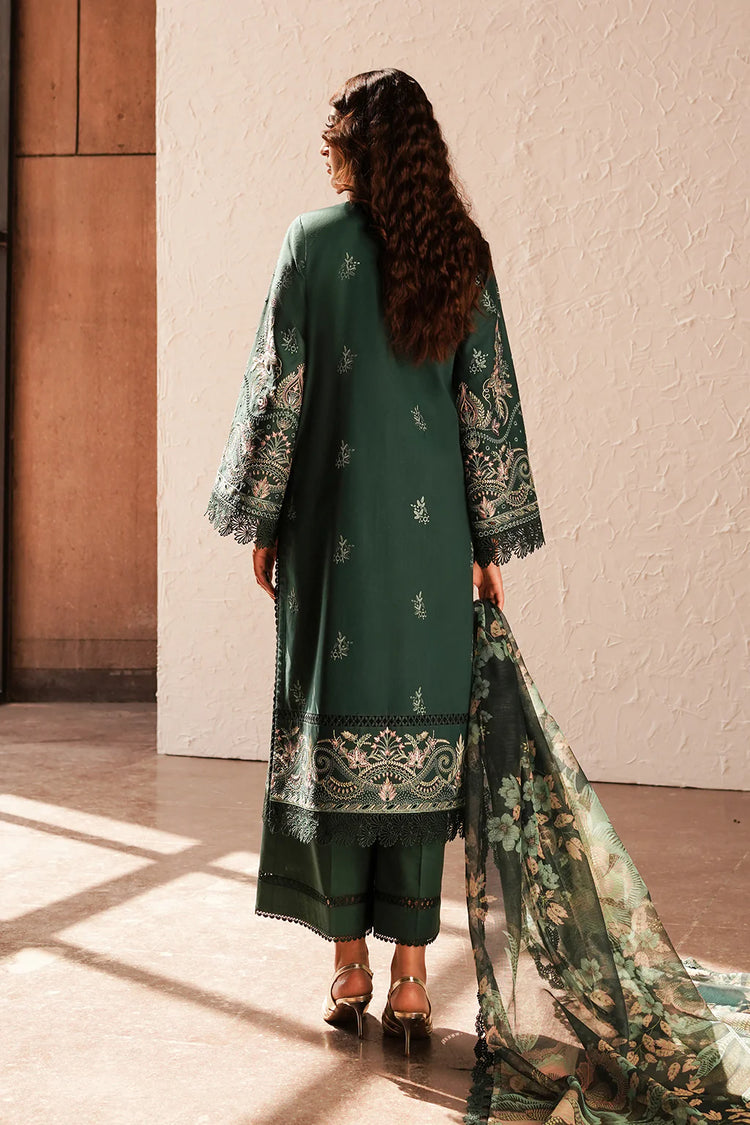 AFROZEH CHIKANKARI UN-STICHED 3PC|Viridian