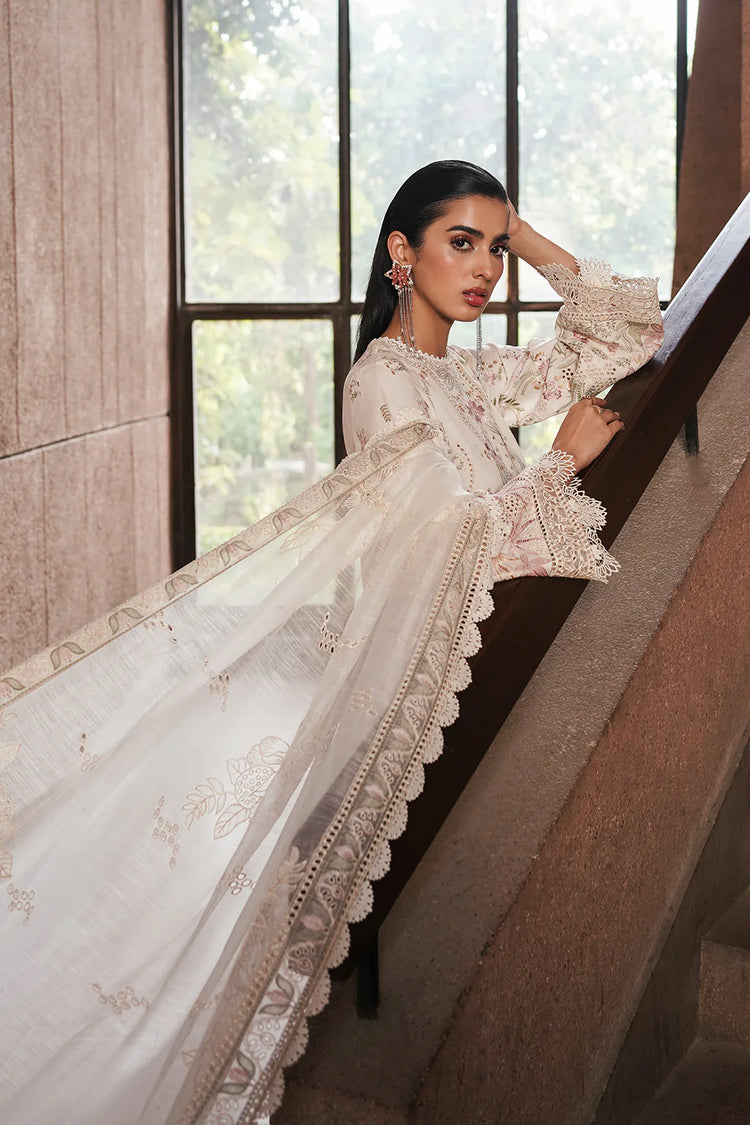 AFROZEH CHIKANKARI UN-STICHED 3PC|Gypsum