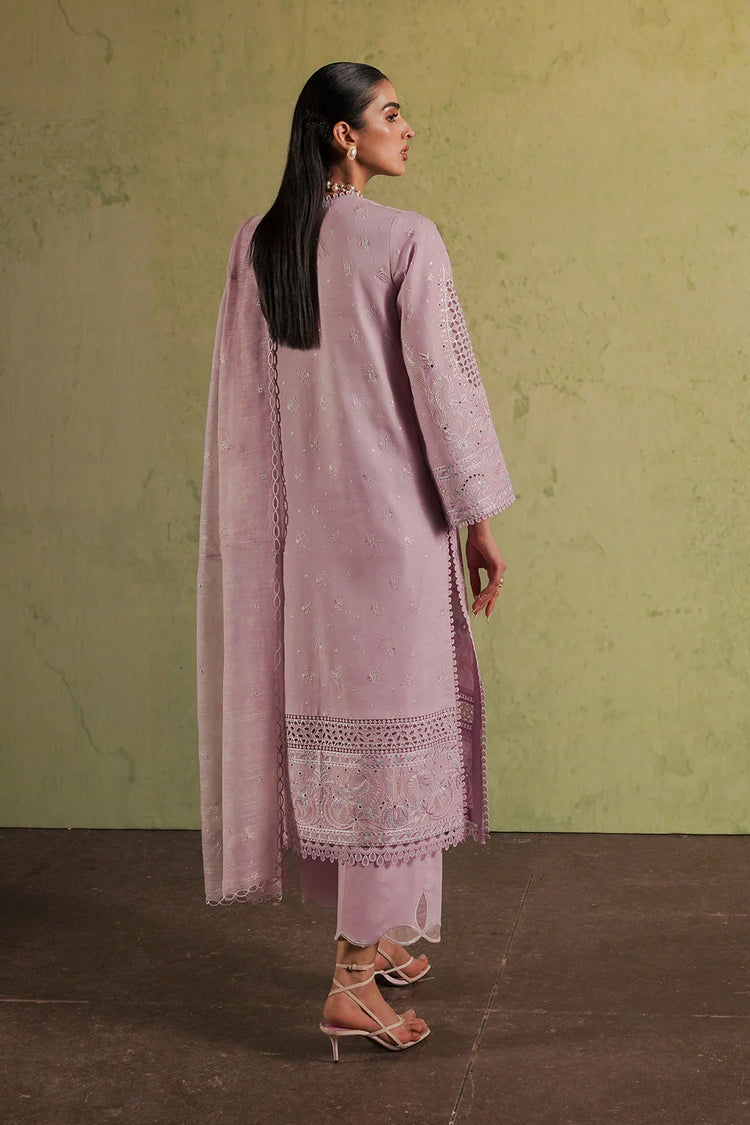 AFROZEH CHIKANKARI UN-STICHED 3PC|Thistle