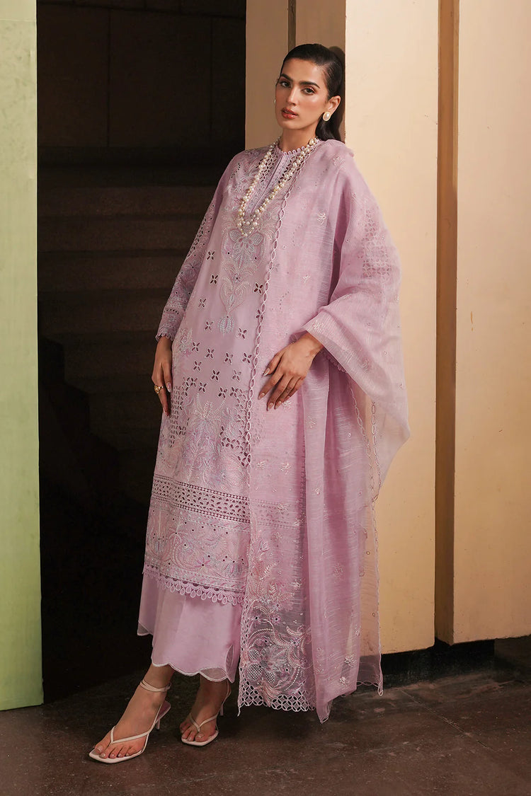 AFROZEH CHIKANKARI UN-STICHED 3PC|Thistle