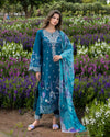 THE SECRET GARDEN BY MUSHQ UN-STITCHED 3PC | Emerald Fern
