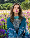 THE SECRET GARDEN BY MUSHQ UN-STITCHED 3PC | Emerald Fern