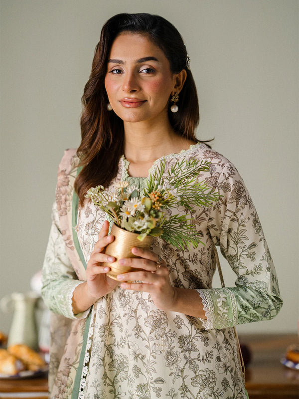 FAIZA FAISAL PREMIUM LAWN | SAGE WHISPER