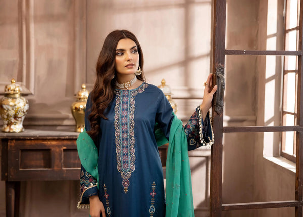HUSN-E-JAHAAN EMBROIDERED LAWN | D-01