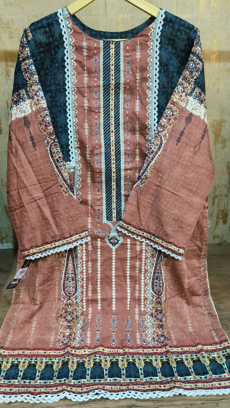 ZOYA AHMED PRINTED LAWN STITCHED KURTI - A3