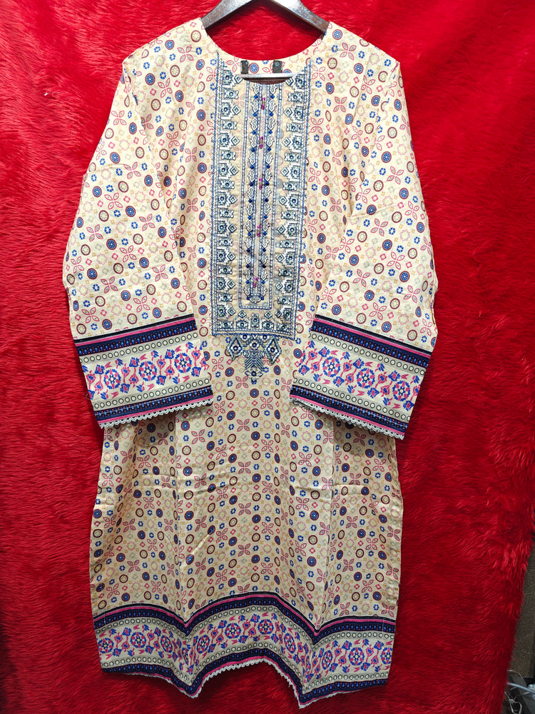 SUNDUS EMBROIDERED LAWN | STITCHED 3PC | D-01