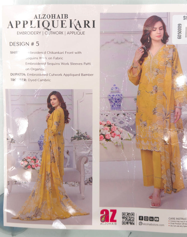 APPLIQUEKARI BY AL ZOHAIB UNSTITCHED LAWN D-05