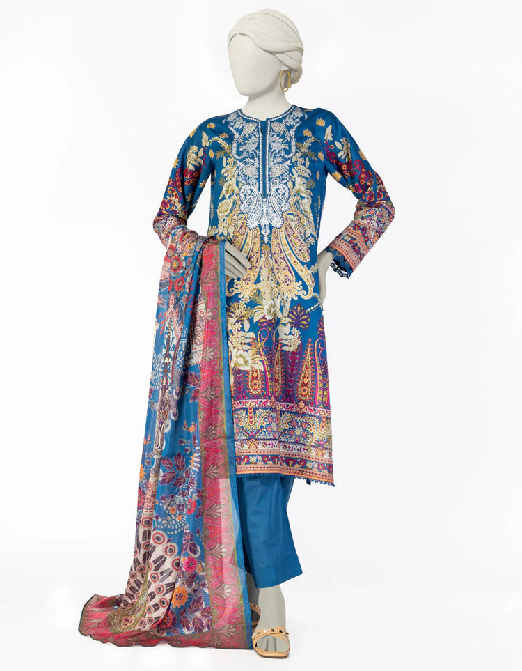 BLUE LAWN 3PC STITCHED | JLAWN-S-25-081/S ETR