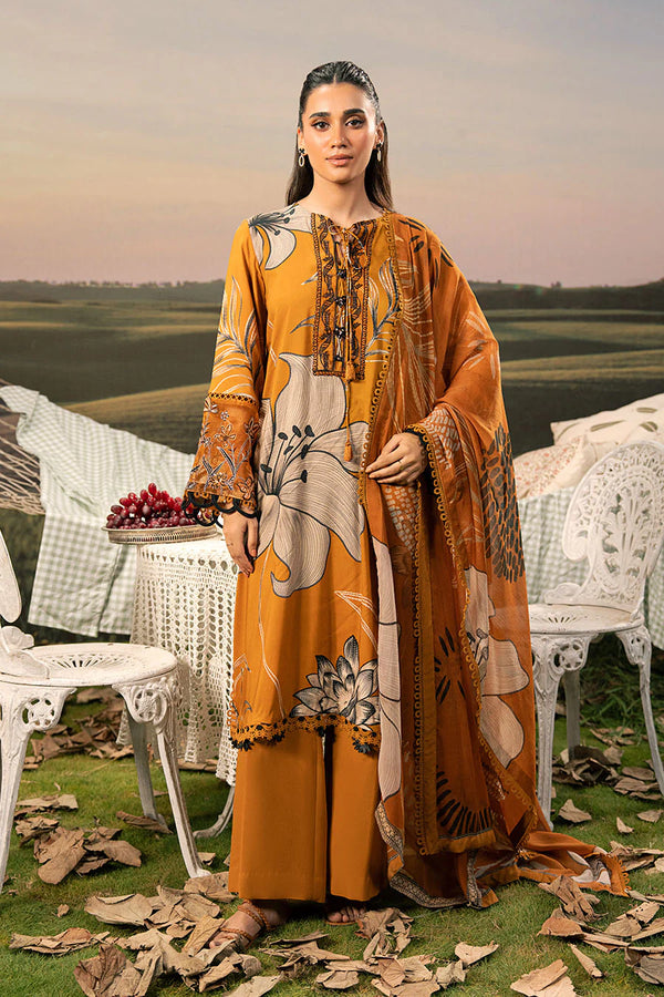 M/BASICS [3 Pc Unstitched Embroidered Arabic Lawn Suit | MB-PFUS25-08A