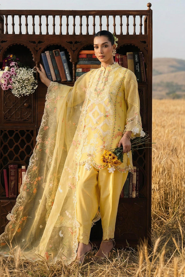 SANA SAFINAZ | M261-009B-CT Unstitched Muzlin Woven 3 Piece Suit