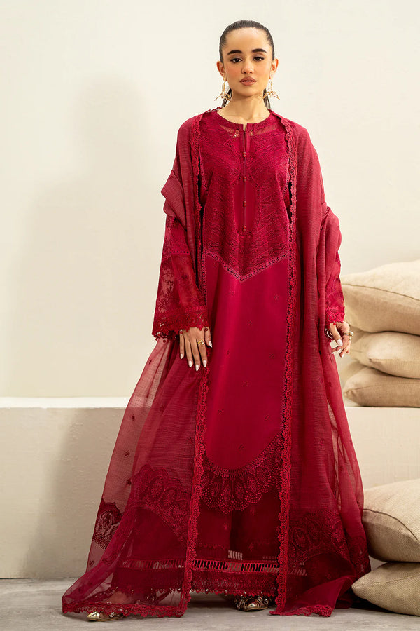 SAAD SHAIKH LUXURY UN-STICHED 3PC|BLUSH