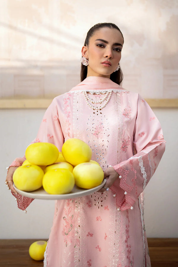 SAAD SHAIKH LUXURY UN-STICHED 3PC|PINK OASIS