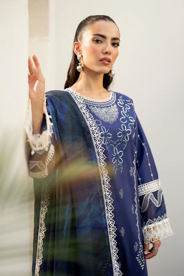 SAAD SHAIKH LUXURY UN-STICHED 3PC|TAWNY