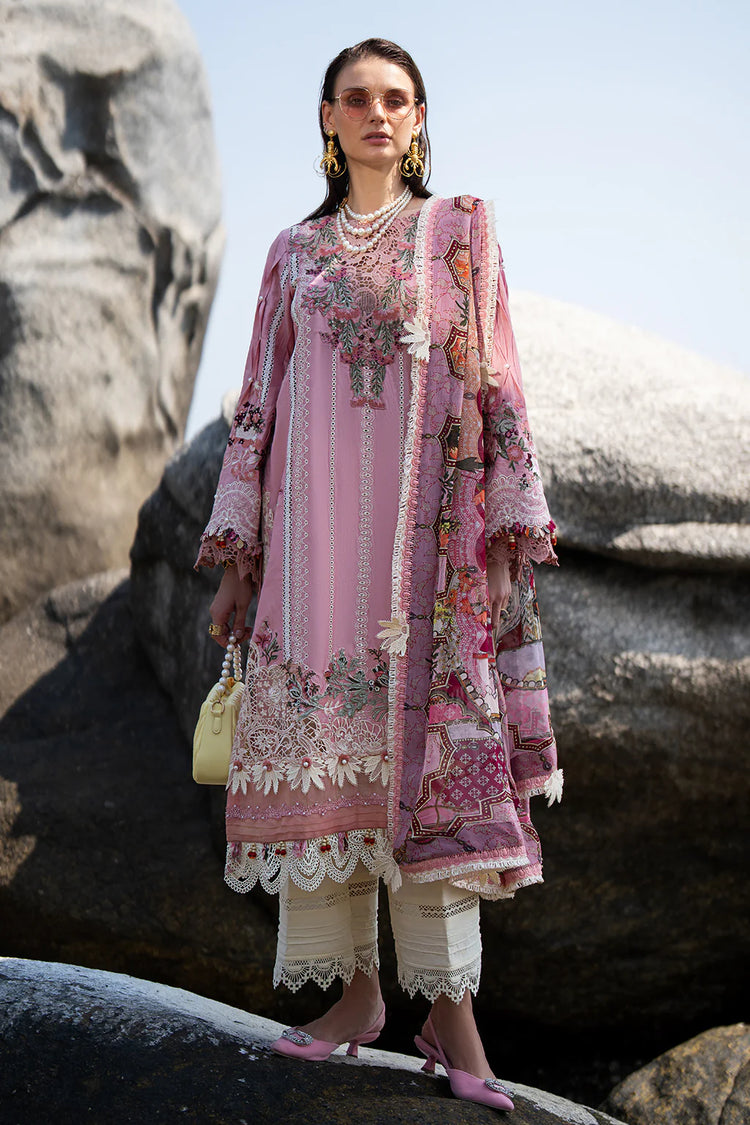 ALIF SIGNATURE LAWN|UN-STICHED 3PC| ROSY
