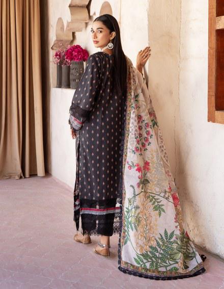 MAUSUMMERY SPRING SUMMER UN-STITCHED 3PC | Noir