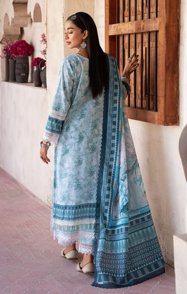 MAUSUMMERY SPRING SUMMER UN-STITCHED 3PC | Aquamarine