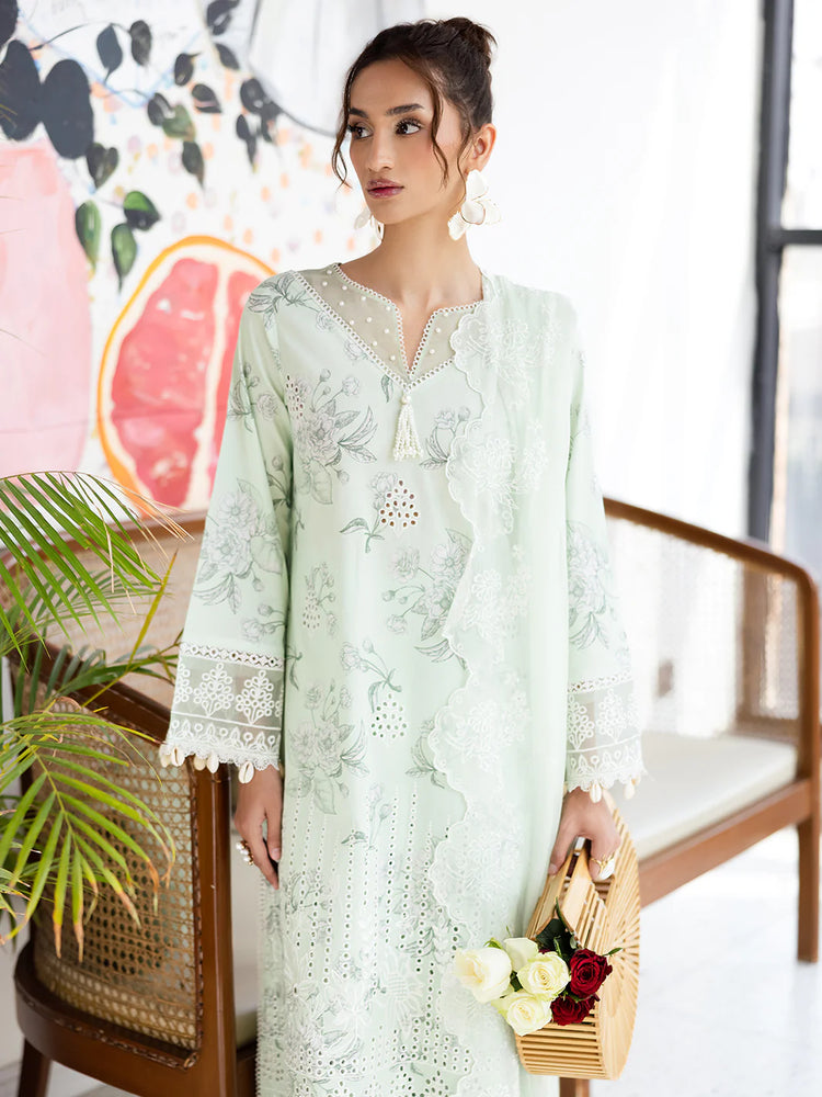 AFTERHOURS BY MAHNUR UN-STITCHED 3PC | Mint Mirage