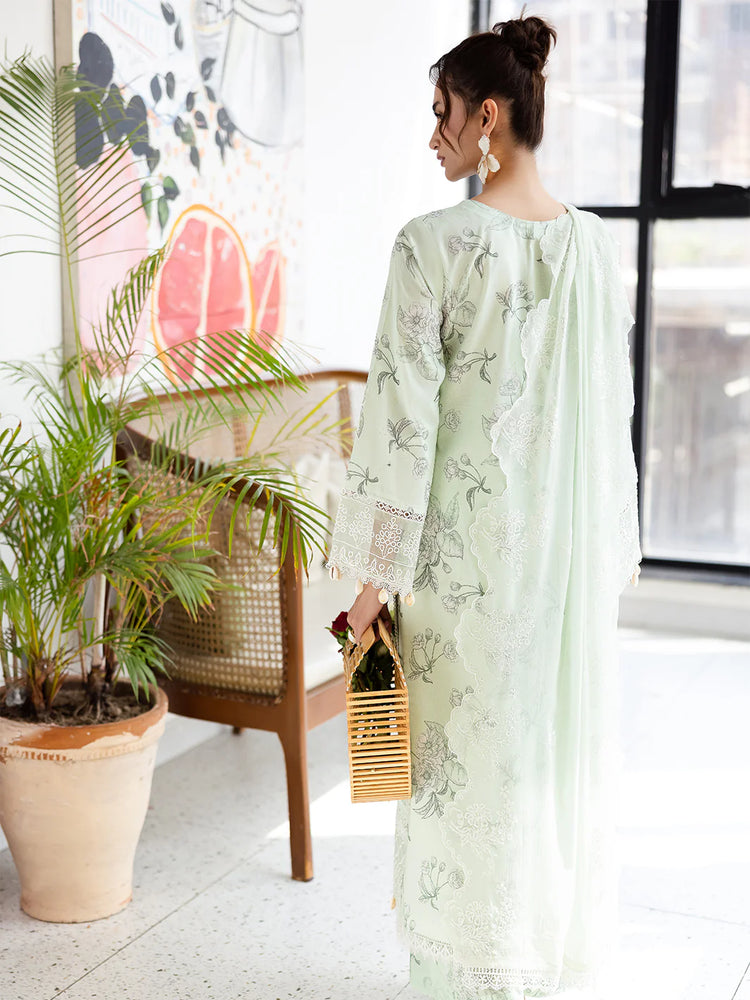 AFTERHOURS BY MAHNUR UN-STITCHED 3PC | Mint Mirage