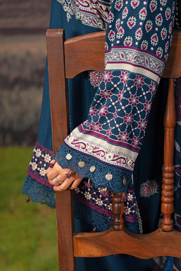 M/BASICS [3 Pc Unstitched Embroidered Arabic Lawn Suit | MB-PFUS25-09B