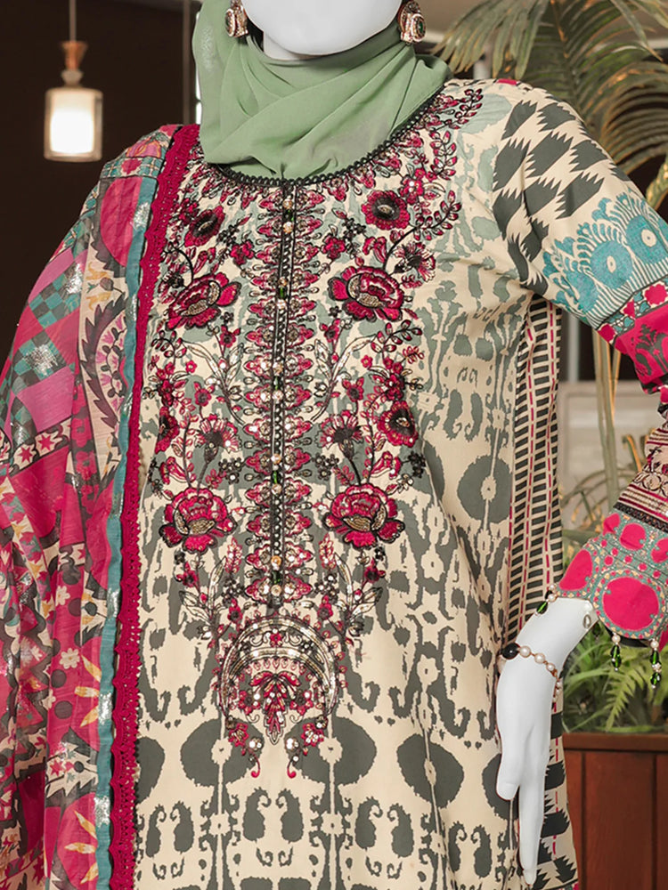 PANJNAD BY J. SEMI-STITCHED 3PC | PJ-ESSU-24-0703