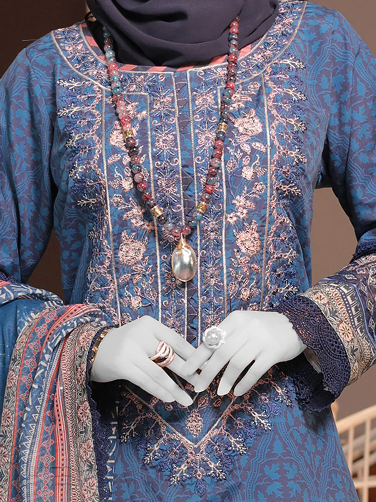 PANJNAD BY J. SEMI-STITCHED 3PC | PJ-ESSU-24-0705