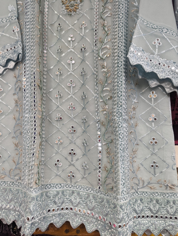 ZOYA AHMED MARIA FABRICS RTW D-10 ( LIGHT BLUE)