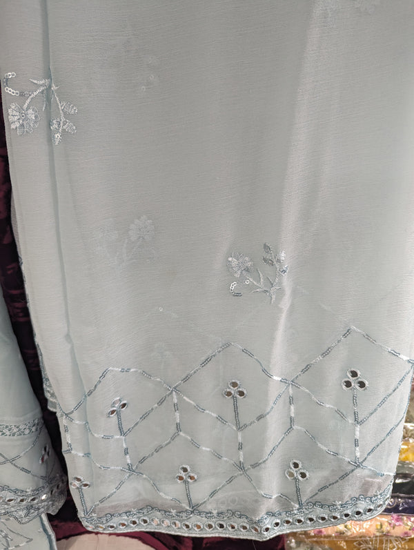 ZOYA AHMED MARIA FABRICS RTW D-10 ( LIGHT BLUE)