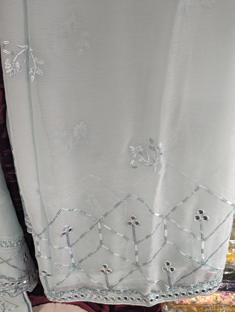 ZOYA AHMED MARIA FABRICS RTW D-10 ( LIGHT BLUE)