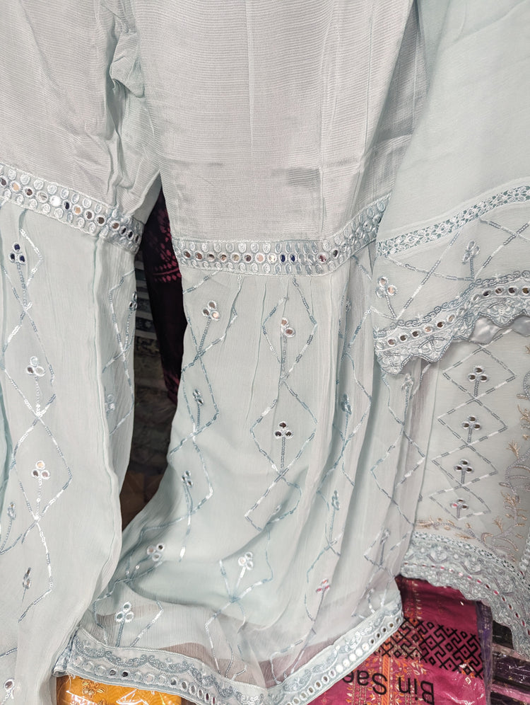 ZOYA AHMED MARIA FABRICS RTW D-10 ( LIGHT BLUE)