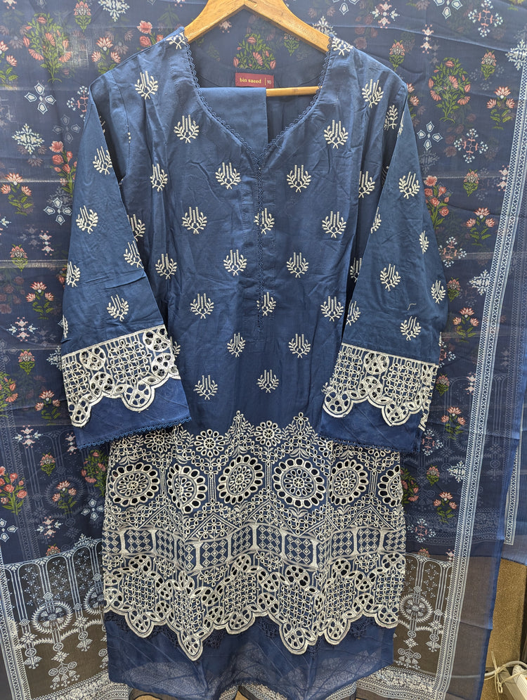 BIN SAEED CHIKANKARI STITCHED 2024 D-02