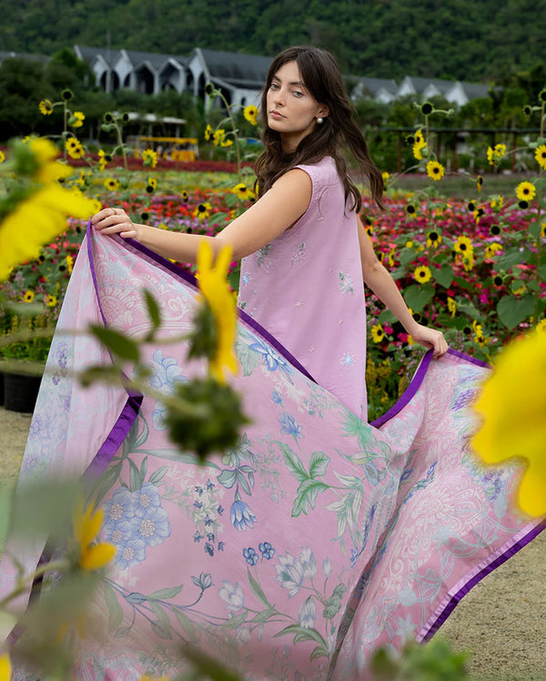 THE SECRET GARDEN BY MUSHQ UN-STITCHED 3PC | Peony Glow