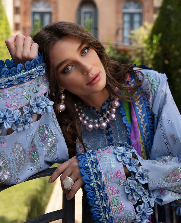 REPUBLIC UNSTITCHED 3PC | ILANA EID LUXURY LAWN | Elodie (D1-B)