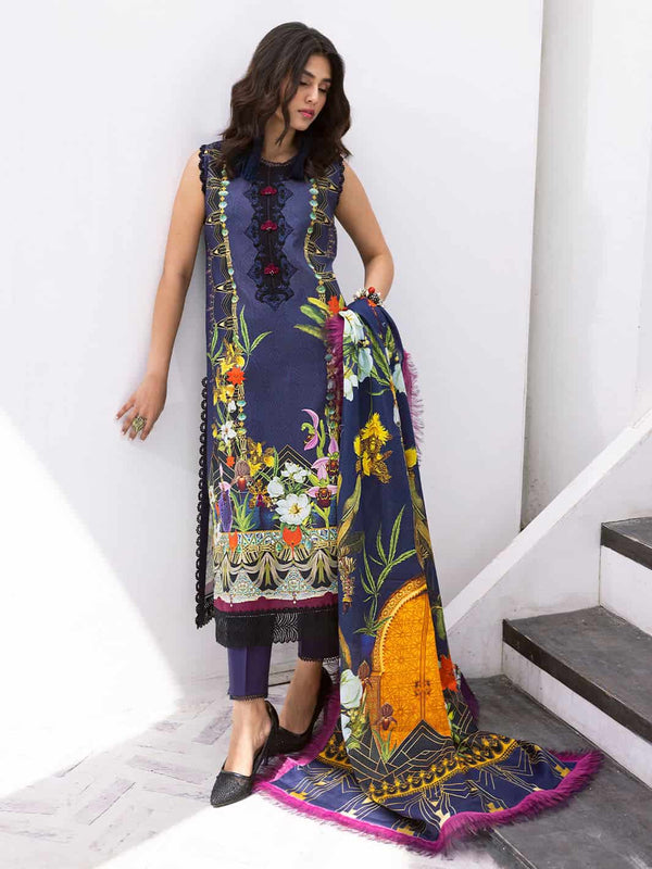 ROOHINAAZ BY MUSHQ UN-STICHED 3PC|Wave Rider 10A
