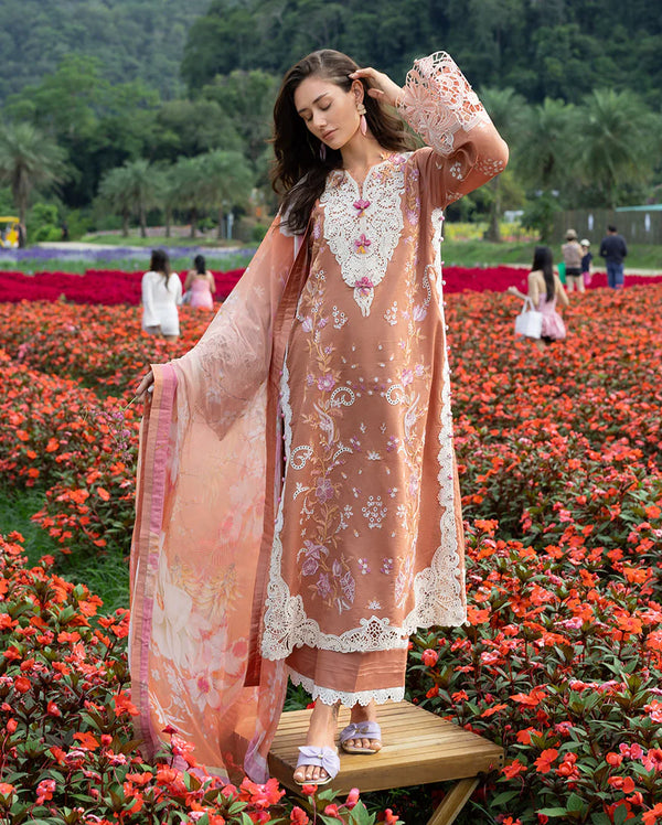 THE SECRET GARDEN BY MUSHQ UN-STITCHED 3PC | Rosette Reverie