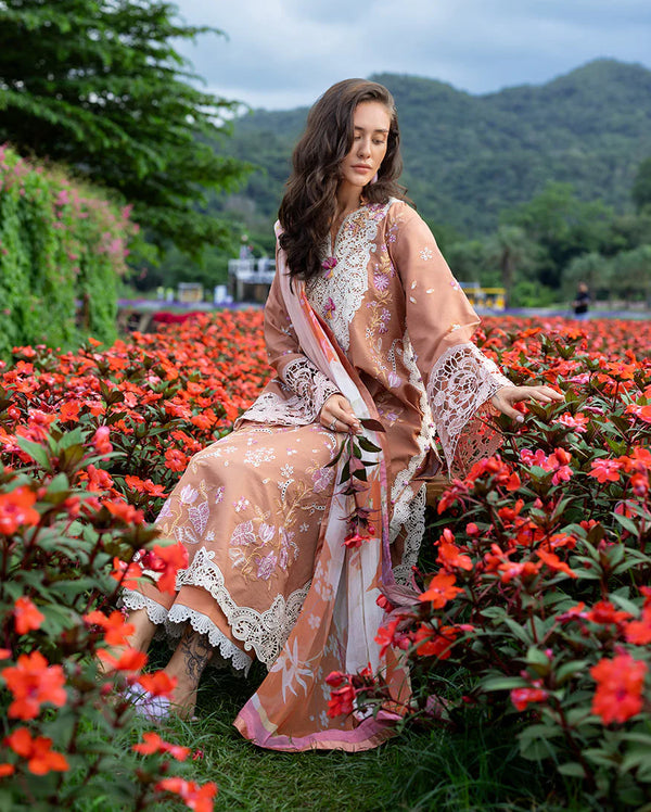 THE SECRET GARDEN BY MUSHQ UN-STITCHED 3PC | Rosette Reverie