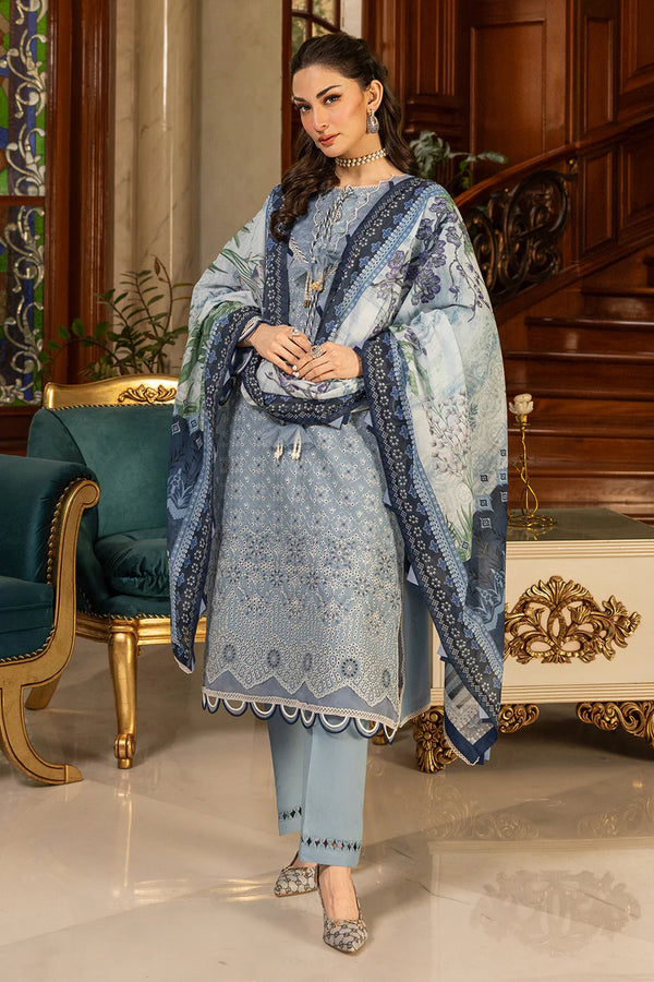 ZELLBURY CHIKANKARI UN-STITCHED 3PC | 4003