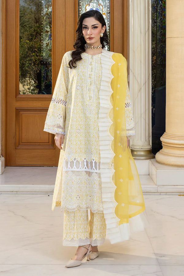 ZELLBURY CHIKANKARI UN-STITCHED 3PC | 4005