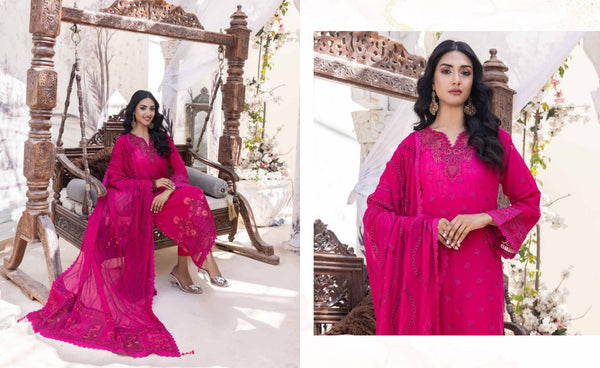 BALEEQ BY NOOR'S SWISS SEMI STICHED 3 PC|24- D 01