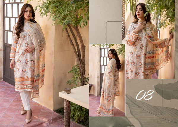 MAHEES UN-STICHED CHIKANKARI 3 PC|D-08