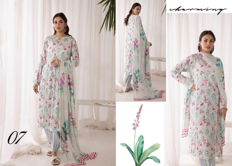 AMELLE BY AALAYA UN-STICHED LAWN|D-07