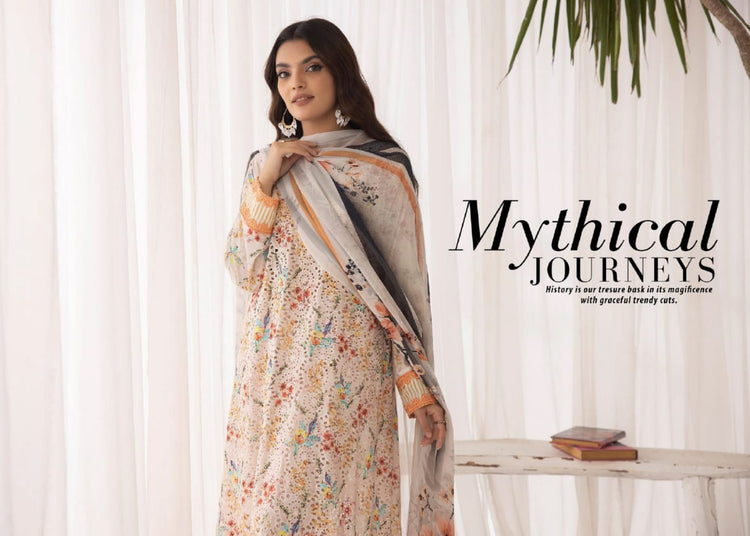 AMELLE BY AALAYA UN-STICHED LAWN|D-10