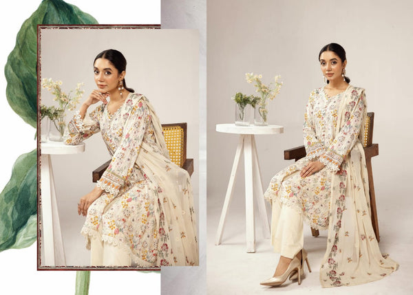 RANGBRANG BY NUR UN-STICHED 3 PC|D-12