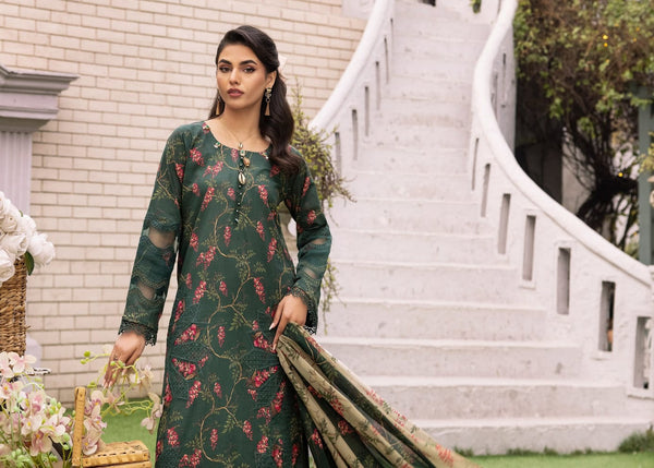 FLORUM BY HUMDUM UN-STICHED 3 PC|D-08