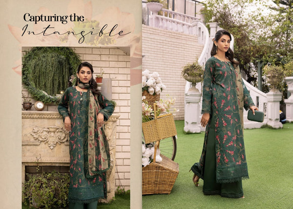 FLORUM BY HUMDUM UN-STICHED 3 PC|D-08