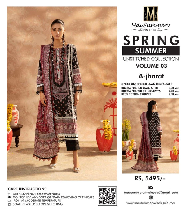 MAUSUMMERY SPRING SUMMER UN-STICHED 3 PC|D-08
