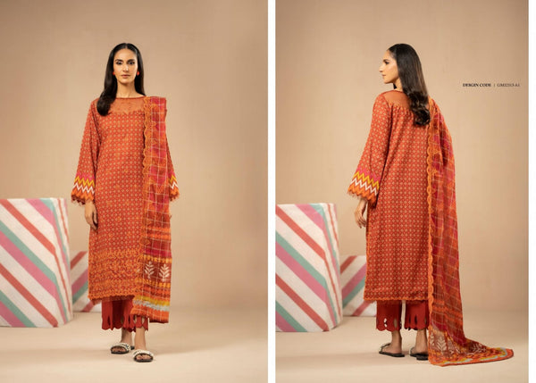 MORJA BY GULJEE UN-STITCHED 3PC| D-01
