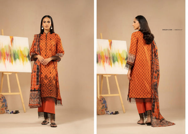 MORJA BY GULJEE UN-STITCHED 3PC| D-05